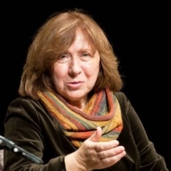 Portrait of Belarusian writer and Nobel laureate Svetlana Alexievich