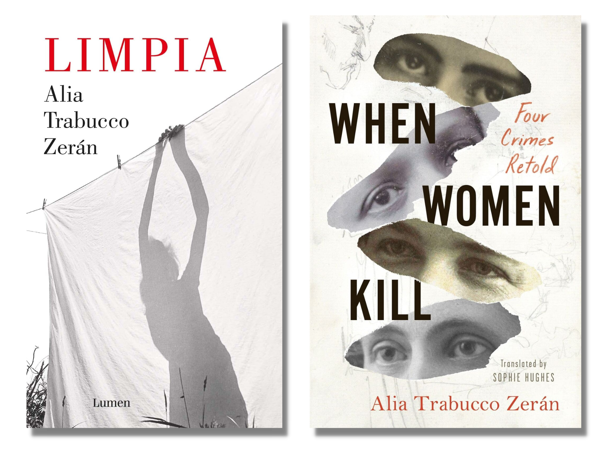 The covers of "Limpia" and "When Women Kill"