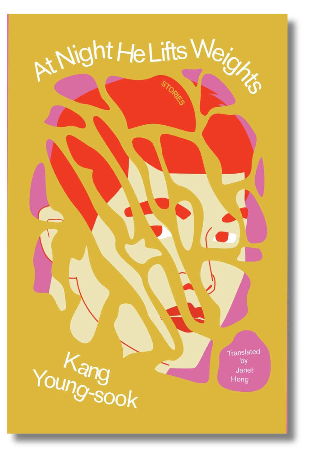 The cover of "At Night He Lifts Weights" by Kang Young-sook, tr. by Janet Hong