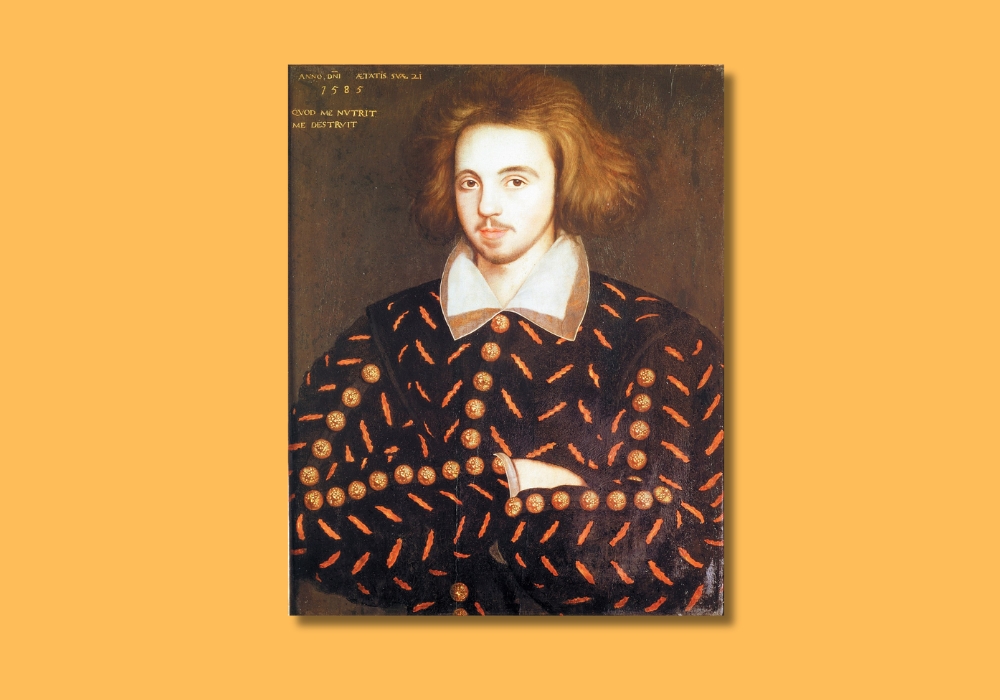 a portrait of the poet christopher marlowe